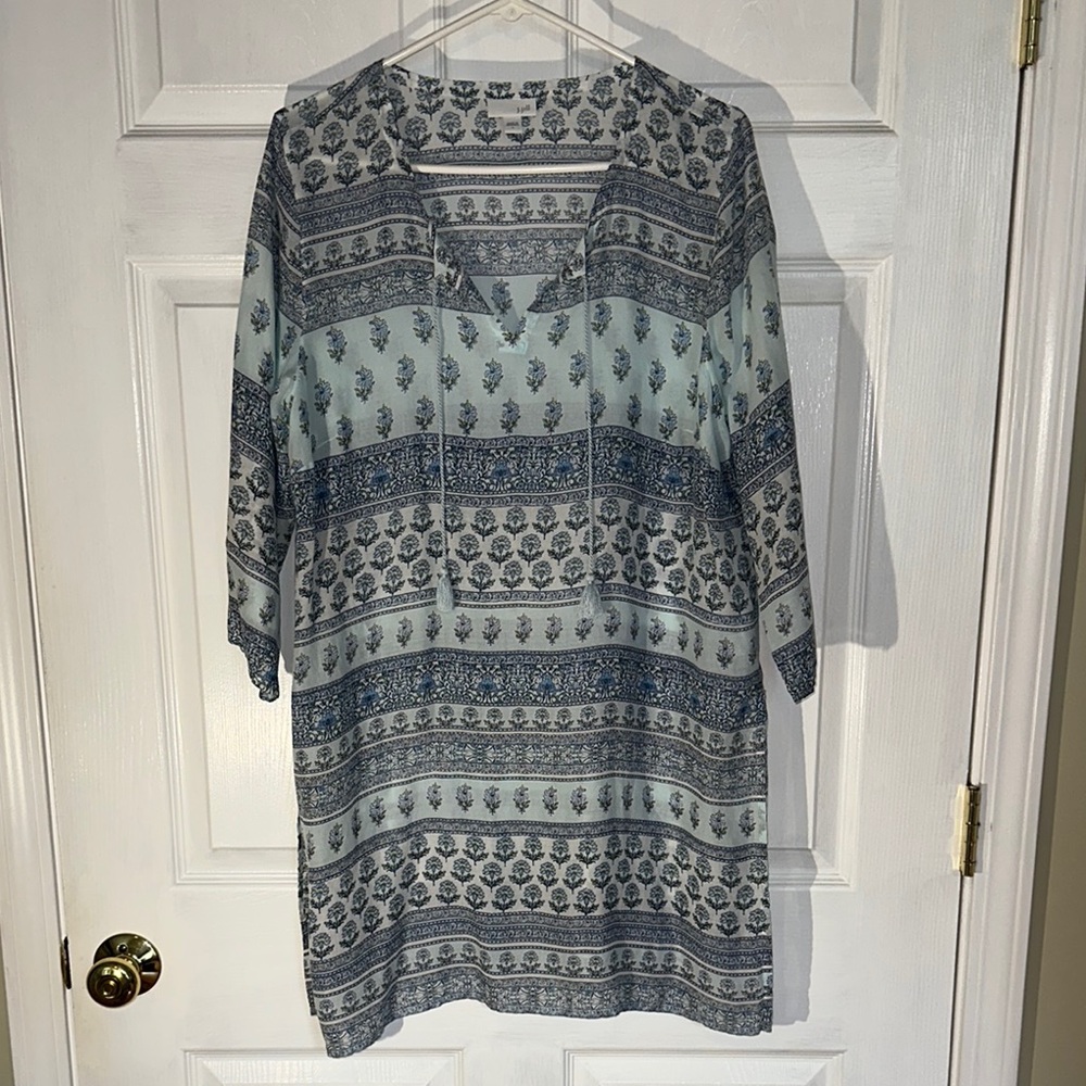 J. Jill Blue and White Patterned Swim Coverup